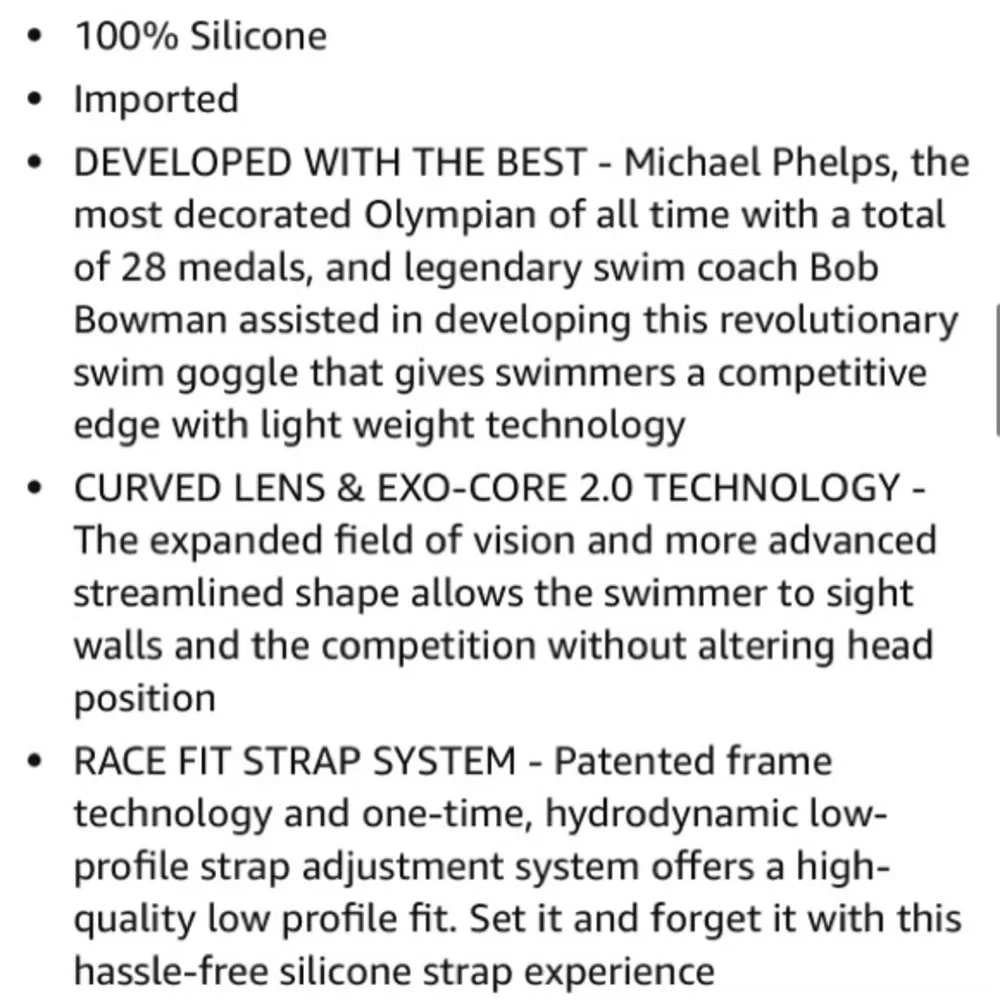 Phelps Unisex Swim Goggle